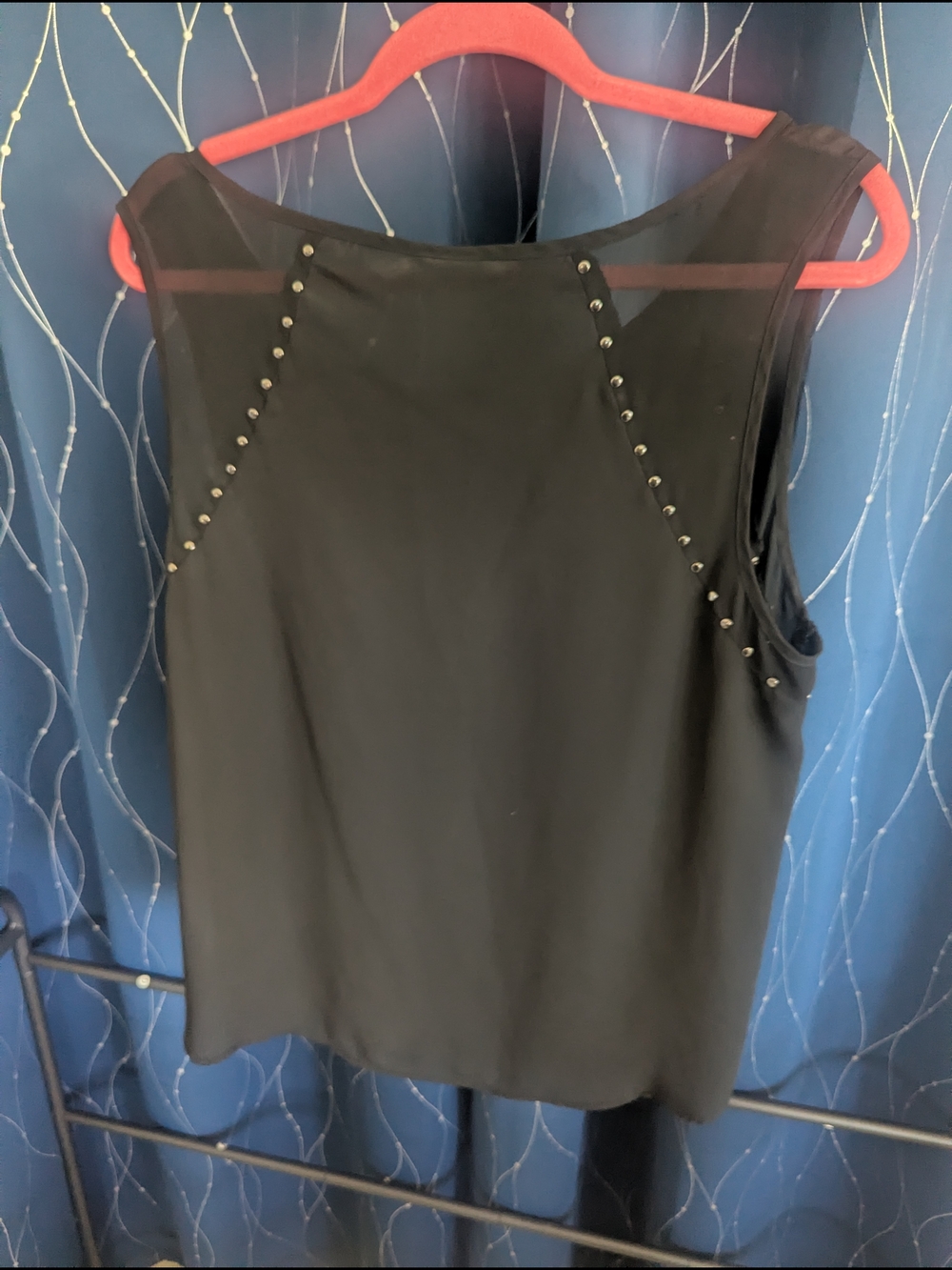 torrid Black Sheer-Trim Studded Sleeveless Camisole - Picture 4 of 4